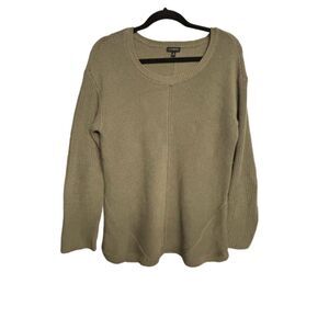 Talbots Pima Cotton Womens Pullover Green Round Neck Sweater Sz M